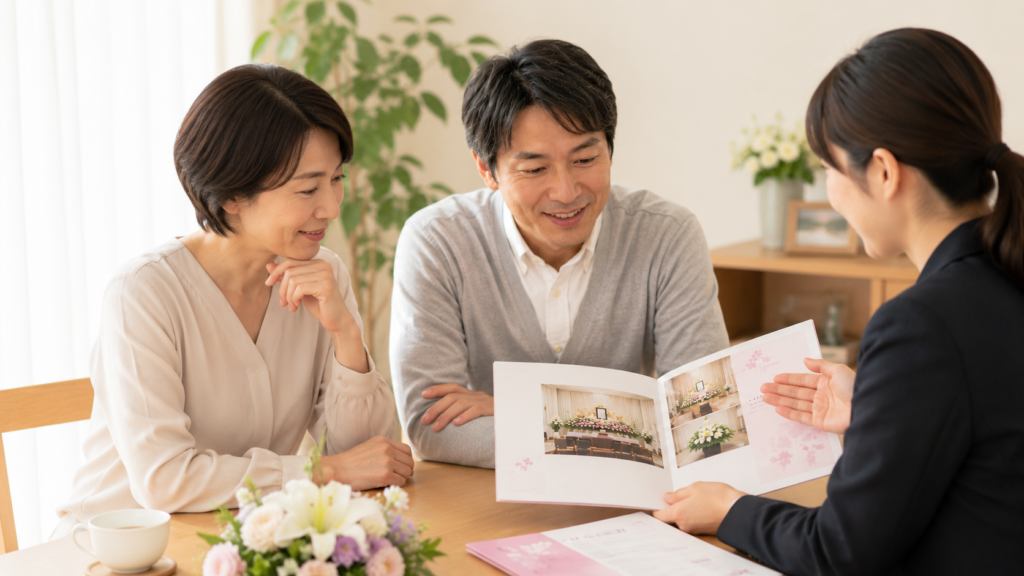 矢祭町で葬儀費用や家族の葬儀についてさくらの会を相談する様子