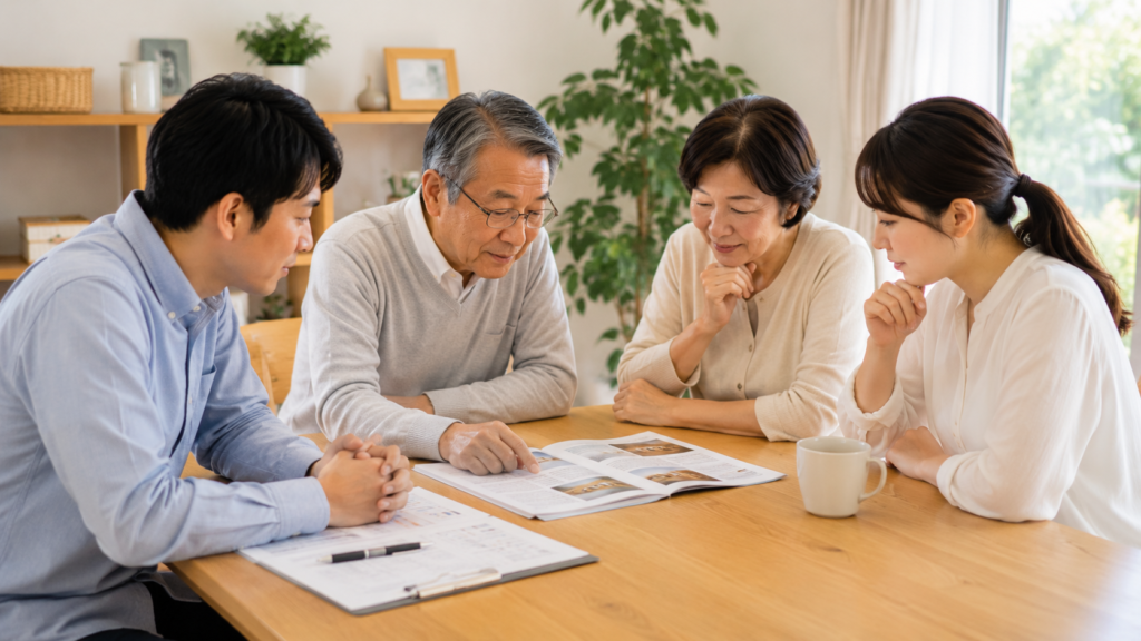 棚倉町で葬儀費用や家族の葬儀についてさくらの会を相談する様子