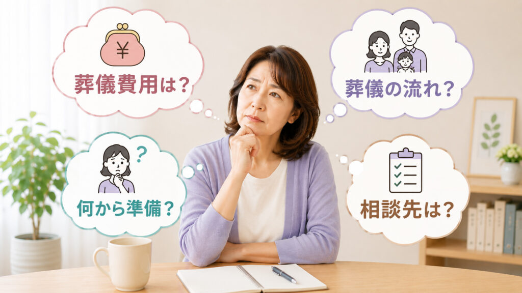 塙町で葬儀費用や家族葬の流れについて不安を感じ事前相談を検討する女性